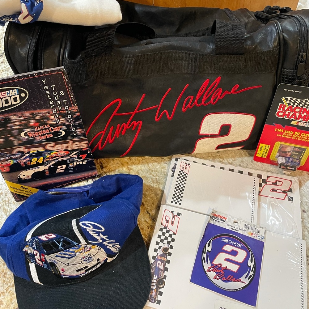 Rusty Wallace duffel bag with extras